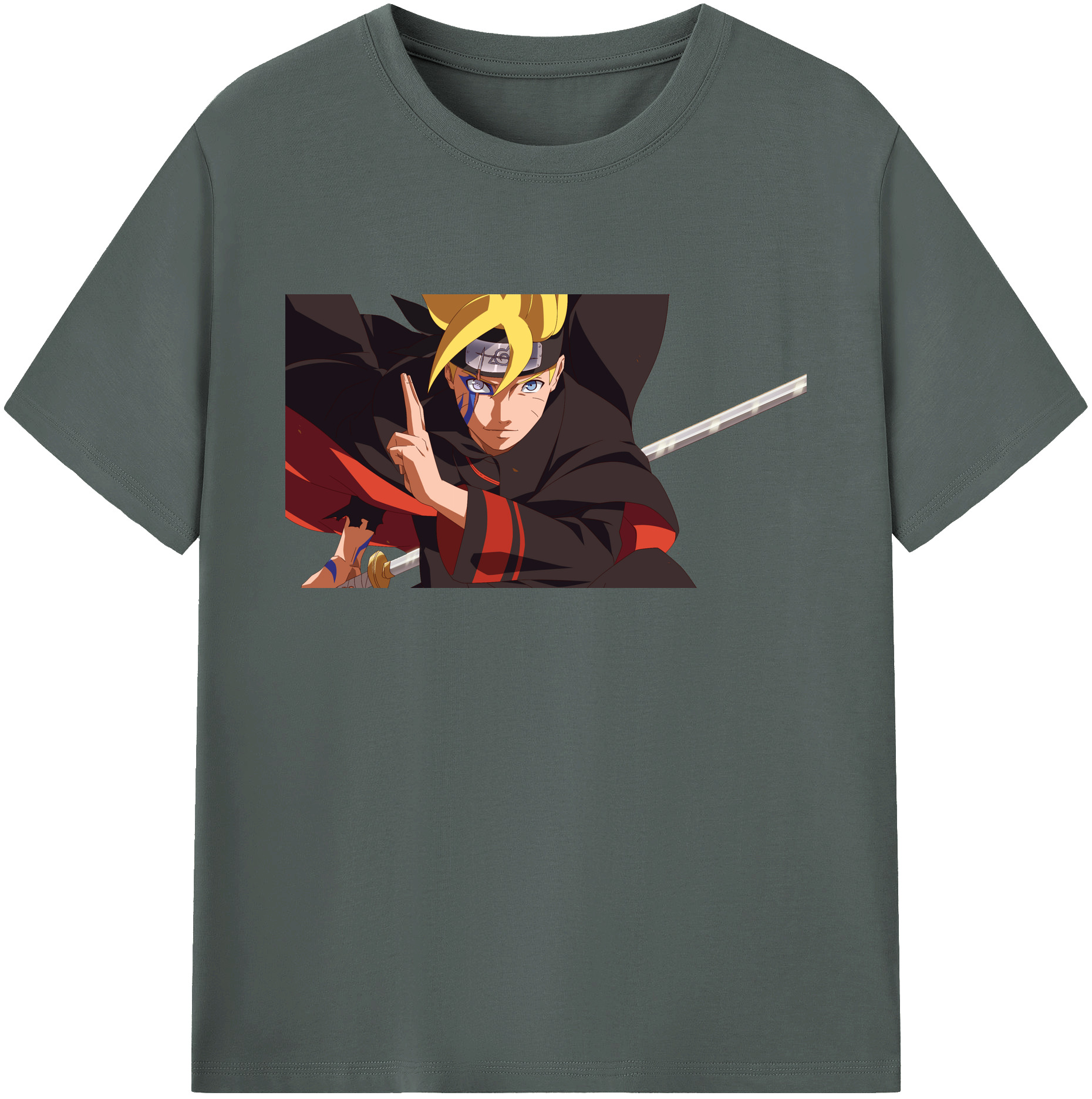 （画像用） NARUTO -ナルト- うずまき ボルト Uzumaki Boruto 綿100％ メンズ半袖Tシャツ｜肌触りやわらか＆通気性